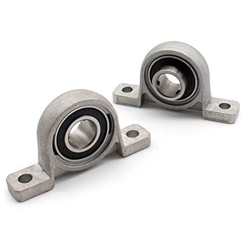 Flanschlager Lagerbock, DEANKEJI 2 Stück 15mm Gehäuselager für Maschinen, Silber Zinklegierung Stehlager, Rillenkugellager, Wird in Allen Arten von Maschinen Verwendet von DEANKEJI