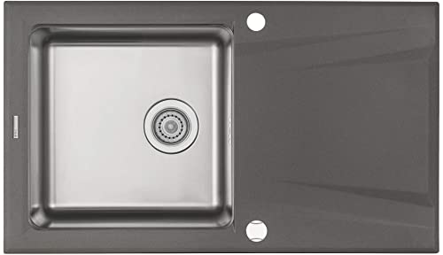 DEANTE ZSR_T113 prime Küchenspüle aus Granit und Stahl, Anthrazit, metallisch von DEANTE