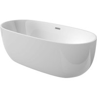 Freistehende Badewanne aus Acryl, ovales Modell 150 cm, glänzend weiß ekomat alpina KDU015W weiß - weiß von DEANTE