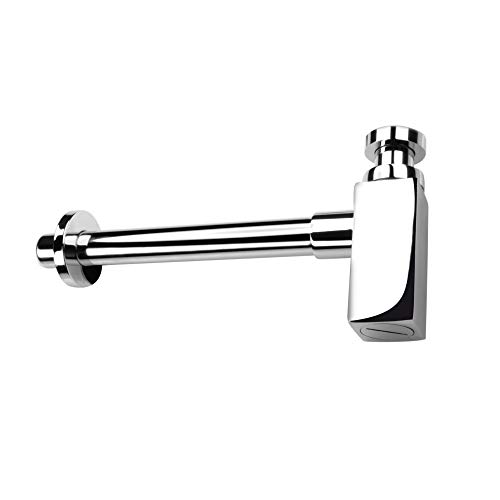 Hochwertiger Designer Siphon Messing für Waschbecken Eckig Chrom 1 1/4" Syphon Sifon Ablaufventil Ablaufgarnitur Abfluss Ventil für Waschtisch Röhrensiphon Geruchverschluss Tauchrohr von DEANTE