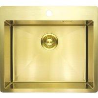 Küchenspüle aus Edelstahl 550 x 505 in gebürstetem Gold Deante ZPOR10B Gebürstetes Gold von DEANTE