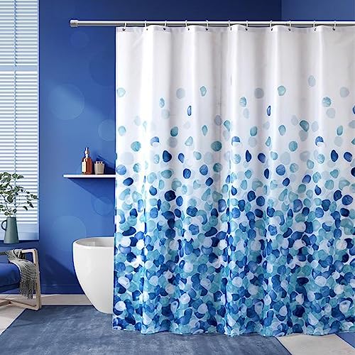DEARARTBath Wellenblau Duschvorhang für Badezimmer, H180 x B180 cm (1er Pack) Dicken Tuch Duschvorhang Set mit Hooksm, Mehltau Resitant 100% Wasserdicht Maschine waschbar, Easy Clean Easy Care von DEARART
