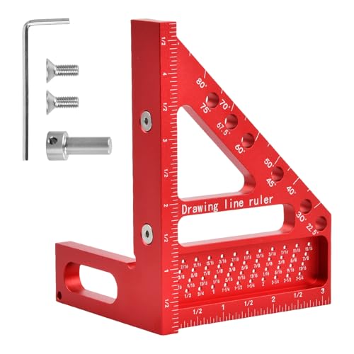 3D Gehrungswinkel Multifunktional 22.5°-90° Winkelmaß Aluminiumlegierung Hochpräzises Layout Messwerkzeug Anreisswerkzeug Holzbearbeitungs Messwerkzeuge für Tischler, Ingenieur Rote 3D Gehrungswinkel Multifunktional 22.5°-90° Winkelmaß Aluminiumlegierung Hochpräzises Layout Messwerkzeug Anreisswerkzeug Holzbearbeitungs Messwerkzeuge für Tischler, Ingenieur Rote von DEARBAG