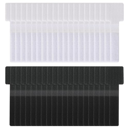 40 Stück Selbstklebende Kabelhalter, Kabelmanagement unter Dem Schreibtisch, verstellbar, Fixierung von Netzkabel, Datenkabel, Netzwerkkabel, geeignet für Kabelmanagement zu Hause und im Büro von DEARBAG