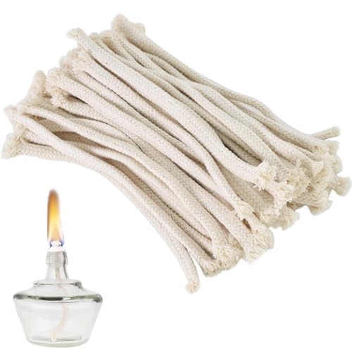 DEARBAG 50er-Pack 100% Baumwolle Geflochtener Baumwoll Docht Kerzendocht für Kerzenherstellung Premium Ersatzdocht für Öllampen und Kerzen DIY Handgefertigte Kerzenherstellung von DEARBAG