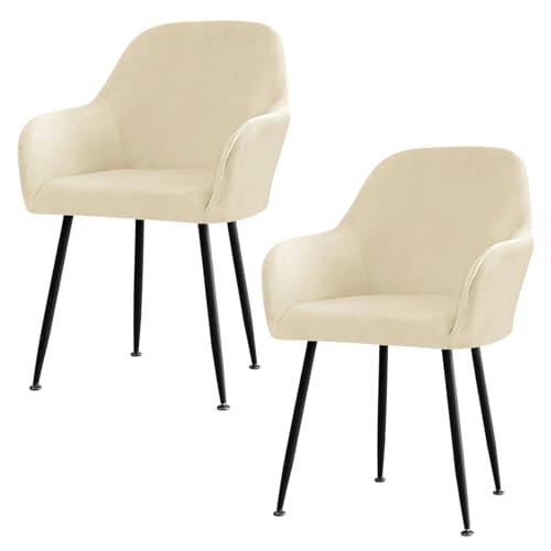 DEARBAG Hohe Dehnung Stuhlhussen 2er Set Stretch Samt Stuhlhussen für Esszimmerstühle Schwingstühle Elastischer Stuhlbezug Stuhlhussen mit Armlehne Abnehmbare Bezüge für Esszimmer Wohnzimmer (Beige) DEARBAG Hohe Dehnung Stuhlhussen 2er Set Stretch Samt Stuhlhussen für Esszimmerstühle Schwingstühle Elastischer Stuhlbezug Stuhlhussen mit Armlehne Abnehmbare Bezüge für Esszimmer Wohnzimmer (Beige) von DEARBAG