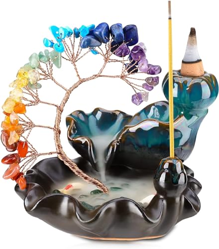 Räucherstäbchenhalter, Baum des Lebens-Ornament, Kristall- und Messing-Räucherstäbchen, 7 Farben Baum des Lebens, Aromatherapie-Ornament-Räuchergefäß für Zuhause Büro Schlafzimmer Räucherstäbchenhalter, Baum des Lebens-Ornament, Kristall- und Messing-Räucherstäbchen, 7 Farben Baum des Lebens, Aromatherapie-Ornament-Räuchergefäß für Zuhause Büro Schlafzimmer von DEARBAG