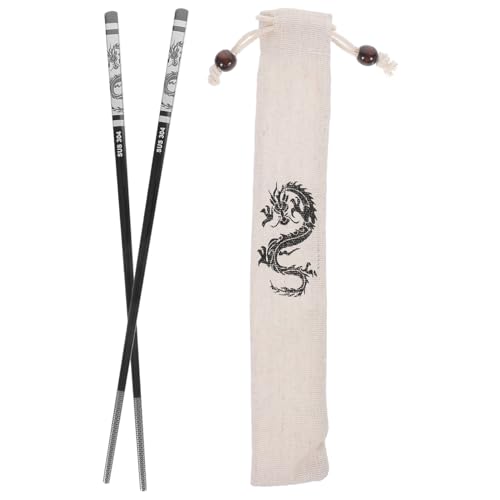 DEARMAMY 1 Set Drachen-Essstäbchen Chinesische Drachen-Essstäbchen Mit Halter Und Tragetasche Sushi-Essstäbchen Nudeln Essstäbchen Chinesisches Traditionelles Stilvolles Geschenk von DEARMAMY