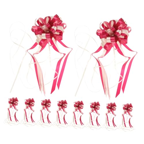 DEARMAMY 10 Stück Handgezeichnete Blumen Stolz Verpackung Schärpe Rot Seide Chiffon Braut Bögen Strauß Dekorationen Hochzeit Schleifen Dekoration Bandschleife Wickeln Bogen Kaffee von DEARMAMY