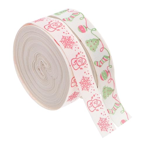DEARMAMY 2 Stück Weihnachtliches Baumwollband Schneemann und Christbaumkugel Farbecht Breit Lang für Geschenkverpackung Diy-kränze und Festliche Dekorationen DEARMAMY 2 Stück Weihnachtliches Baumwollband Schneemann und Christbaumkugel Farbecht Breit Lang für Geschenkverpackung Diy-kränze und Festliche Dekorationen von DEARMAMY