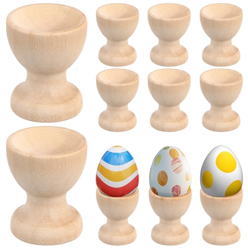 DEARMAMY Stück Eierhalter Aus Holz Eierbehälter Kleine Eierbecher Küchenbedarf Unvollendete Eierständer Aus Holz Osterhase Eierbecher Aufbewahrung Eierpräsentationsbecher von DEARMAMY