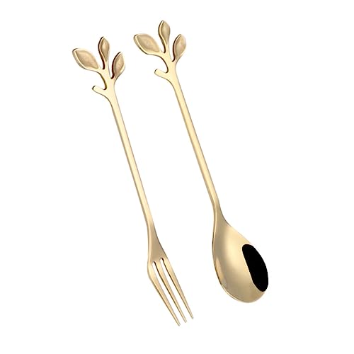 DEARMAMY 2St Vorspeise Obstgabeln Edelstahl Mini-Schaufel für den einzug ice cream scoop Edelstahllöffel Kaffeerührlöffel Perlmutt Teelöffel Werkzeugsatz Esslöffel von DEARMAMY