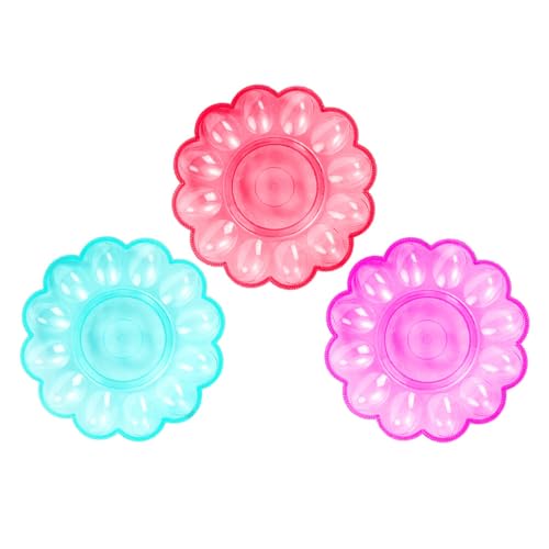DEARMAMY 3St Eier aufbewahrung Platte Dekorativ Teller eiertablett Egg Tray Frühstückstablett von DEARMAMY