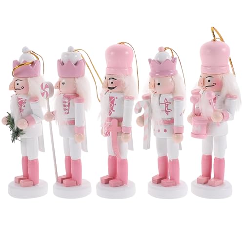 DEARMAMY 5 Stück Weihnachts-Nussknacker Zum Aufhängen Holz-Nussknacker Zum Aufhängen Weihnachts-Figuren Aus Holz Rosa -Soldaten Aus Miniatur-Figuren DEARMAMY 5 Stück Weihnachts-Nussknacker Zum Aufhängen Holz-Nussknacker Zum Aufhängen Weihnachts-Figuren Aus Holz Rosa -Soldaten Aus Miniatur-Figuren von DEARMAMY