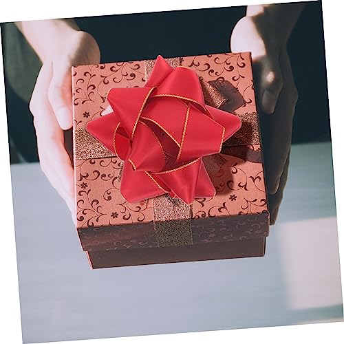 DEARMAMY 6 Stück Teiliges Rote Weihnachtsgeschenkschleifen Polyester Stern Schleifen Dekorative Geschenkverpackung Weihnachtsbaum Tisch Deko von DEARMAMY