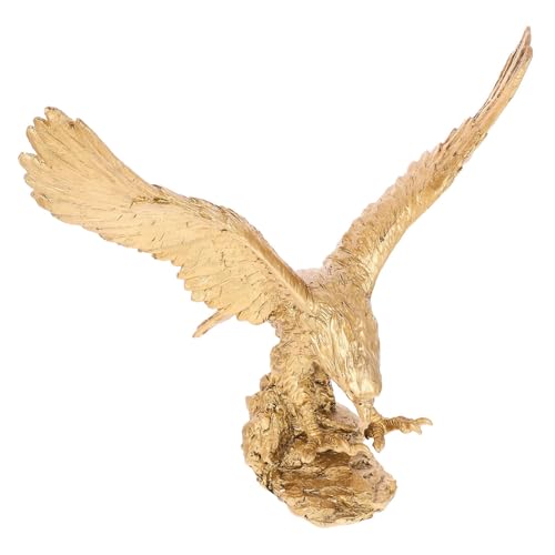 DEARMAMY Harz-Adler-Statue Desktop-Adler-Skulptur Adler-Statue Dekorative Adler-Skulptur Ornament Für Zuhause Büro Wohnzimmer Desktop-Display Golden von DEARMAMY