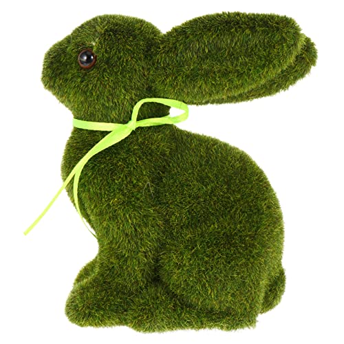 DEARMAMY Niedliche Beflockte Hasenfigur Für Ostern Dekorative Mooskaninchen Statue Osterhasen Deko Für Garten Tisch Und Wohnraum Flocked Bunny Figur Für Festliche Anlässe von DEARMAMY