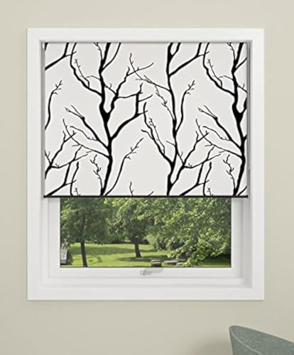 DEBEL, 60 x 175 cm, 100 Prozent Polyester "Baum" Verdunkelungsrollo mit Aluminium-Boden, Schwarz/Weiß DEBEL, 60 x 175 cm, 100 Prozent Polyester "Baum" Verdunkelungsrollo mit Aluminium-Boden, Schwarz/Weiß von DEBEL