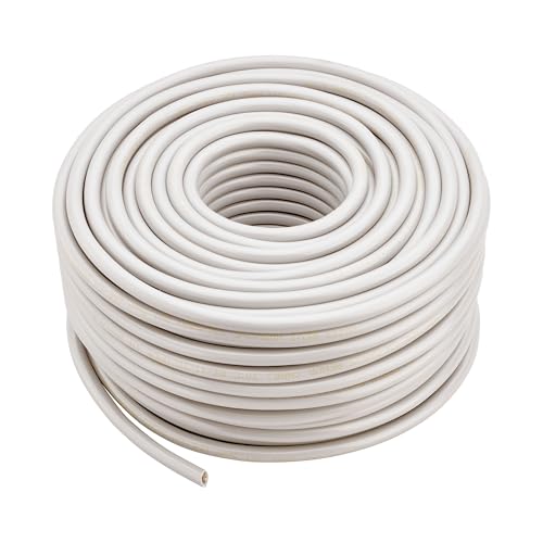 DEBFLEX - Elektrokabel HO5VV-F 3G1 mm² – biegsames dreipoliges Kabel – für alle Arten von Haushaltskabeln – 50 Meter – Weiß von DEBFLEX