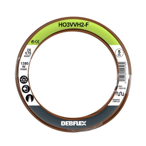 Debflex 155316 Spule HO3VVH2-F 2 x 0.75, 5 m, braun von DEBFLEX