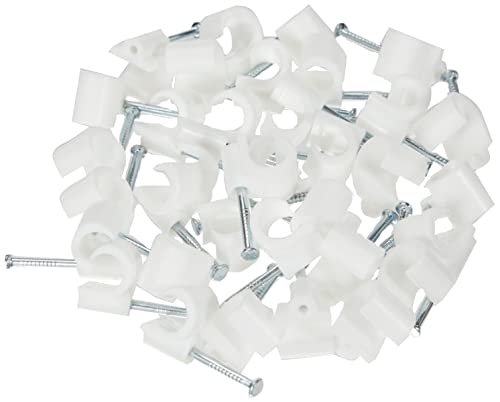 Debflex 700409 Kabelbinder, elektrische Kabelbefestigung, Befestigung und Anschluss des Kabels, Kabelbinder, Befestigungsnadel, Kabelbefestigung, Durchmesser 8 A, 12 mm, weiß, Beutel mit 50 Stück von DEBFLEX