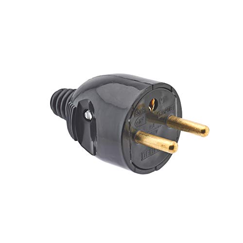 Debflex 713280 Stecker 2P T 16 A, rechts, mit Klappe, schwarz von DEBFLEX