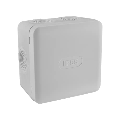 Abzweigdose, wasserdicht, Aufputz, IP55, 85 x 85 x prof.50 mm, DEBFLEX grau – 718806 von DEBFLEX