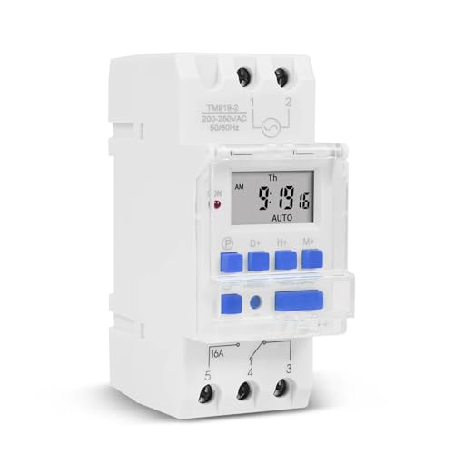 TM919 5 V 12 V 24 V 110 V 230 V Wochenzeitung 7 Tage Programmierbar Digital Timer Relais Timer Steuerung 16A Montage auf DIN-Schiene (Color : Power Supply 220V) von DEBLAN