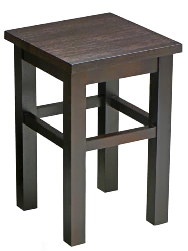 DĘBO-STYL Hocker Holz 46cm Höhe Wenga - Holzhocker Massiv für Küche - Handgefertigt Sitzhocker Holz Solid - Massivholz Stapelhocker - Stabil Schemel Holz - Holz Hocker für Essenzimmer von DĘBO-STYL