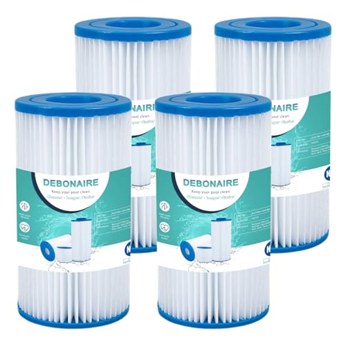 DEBONAIRE Typ A/C Pool-Filterkartusche, kompatibel mit 29000E/59900E, einfach zu setzende Sommerflucht oder Sommerwellen oberirdische Poolfilter (4 Stück) von DEBONAIRE