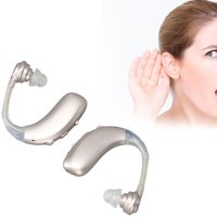 1 Paar Hörgeräte, wiederaufladbares ergonomisches medizinisches Gerät, ABS-Silikon, Silber von DEBUNS