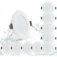 10er-Pack 5W IP44 98mm LED Einbaustrahler, Neutralweiß 4000K Wasserdichte Einbauleuchte 450lm, 25mm Extra Flacher LED Strahler, 230V Deckenstrahler von DEBUNS
