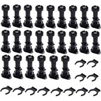 24 Stück Kunststoff-Schrankbeine, Möbelbeine, verstellbare Möbelbeine, schwarze Kunststoff-Möbelbeine mit Clip-Basis für Küchenmöbel, Kleiderschrank 24 Stück Kunststoff-Schrankbeine, Möbelbeine, verstellbare Möbelbeine, schwarze Kunststoff-Möbelbeine mit Clip-Basis für Küchenmöbel, Kleiderschrank von DEBUNS