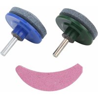 3-teiliger Rasenmäher-Klingenschärfer, Schleifwerkzeug, Klingenschärfer mit Schmirgelmaterial für Rasenmäher, Bohrmaschinen, Rasentrimmer, Sicheln, 3-teiliger Rasenmäher-Klingenschärfer, Schleifwerkzeug, Klingenschärfer mit Schmirgelmaterial für Rasenmäher, Bohrmaschinen, Rasentrimmer, Sicheln, von DEBUNS