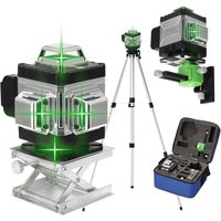 360°-Laserwasserwaage, 4D 16 Linien 3° selbstnivellierende Laserwasserwaage mit Batterie, Hebeplattform, Stativ und Fernbedienung, von DEBUNS von DEBUNS