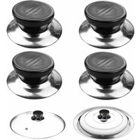 4 Stück Deckelknauf, Pfannendeckelgriff, Topfdeckelknopfabdeckungen, Topfdeckelgriff, geeignet für Wasserkocher, Pfannen, Kochgeschirrdeckel..DEBUNS von DEBUNS