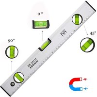 40 cm Wasserwaage, magnetische Wasserwaage mit 3 gut sichtbaren Libellen, Aluminiumgehäuse, robuste Spitzen für horizontale, vertikale und 40 cm Wasserwaage, magnetische Wasserwaage mit 3 gut sichtbaren Libellen, Aluminiumgehäuse, robuste Spitzen für horizontale, vertikale und von DEBUNS