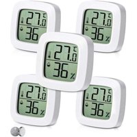 5 Stück digitales Innenthermometer-Hygrometer, Komfortstufenanzeige, kleines hochpräzises digitales Thermometer-Hygrometer, Babyzimmerthermometer für 5 Stück digitales Innenthermometer-Hygrometer, Komfortstufenanzeige, kleines hochpräzises digitales Thermometer-Hygrometer, Babyzimmerthermometer für von DEBUNS