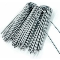 50 U-förmige Gartenheringe zur Unkrautbekämpfung, Campingheringe, Gartenzaun, 150 mm lang, 25 mm breit, 3 mm Durchmesser, DEBUNS von DEBUNS