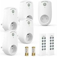 5er-Pack programmierbare Steckdosen, kabellose Fernbedienungssteckdose mit 2 Fernbedienungen, 2 Batterien im Lieferumfang enthalten, 30 m von DEBUNS