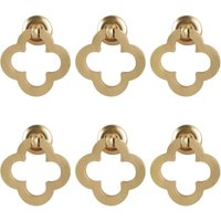 [6 Stück goldene Blumen-Schrankknöpfe, Schrankring aus Zinklegierung, gebürstetes Messing, Kommodenknöpfe, Möbelbeschläge für Küchenschränke, von DEBUNS