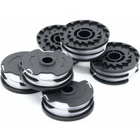 6er Pack Ersatzfadenspulen für LIDL Parkside Akku-Motorsense (PRTA 20-Li, PRT 550, PRT 300) - 1,6 mm, 2 x 4 m..DEBUNS von DEBUNS