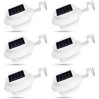 6er-Pack Solar-Dachrinnenleuchten für den Außenbereich, 3 LED-Solar-Dachrinnenleuchten, IP44 wasserdicht, für Zaun, Auffahrt, Weg, Weiß, von DEBUNS von DEBUNS
