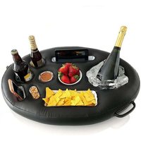 Aufblasbares PVC-Wassereis-Bar-Tablett auf dem Wasser, aufblasbarer Getränkehalter, Party-Getränkehalter, 71 x 50 cm, von DEBUNS von DEBUNS