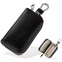 Autoschlüsselschutz Faraday-Tasche Autoschlüssel-Signalabschirmbox RFID-Diebstahlschutz Leder-Schlüsselfernbedienungshülle mit Haken und Autoschlüsselschutz Faraday-Tasche Autoschlüssel-Signalabschirmbox RFID-Diebstahlschutz Leder-Schlüsselfernbedienungshülle mit Haken und von DEBUNS