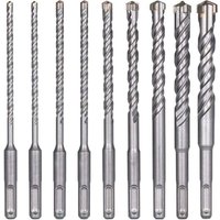 Betonbohrer 9 Stück (5mm 16x160mm) SDS-Plus Elektro Hammerbohrer für Bohrhammer Kreuzbohrer für Ziegel Stein Natur Metall von DEBUNS von DEBUNS