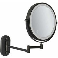 DEBUNS 8'' USB wiederaufladbarer LED-Wandspiegel mit 1-facher/5-facher Vergrößerung, Schwarz von DEBUNS