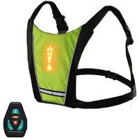 DEBUNS USB-aufladbarer reflektierender Fahrradwesten-Rucksack mit LED-Blinkerlicht und Fernbedienung, Sicherheitsausrüstungstasche für von DEBUNS
