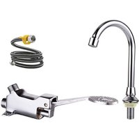 DEBUNS Waschtisch-Mischbatterie mit Fußpedal, Wasserhahn-Set, für medizinische Labor-/Badezimmer-Waschbeckenarmaturen DEBUNS Waschtisch-Mischbatterie mit Fußpedal, Wasserhahn-Set, für medizinische Labor-/Badezimmer-Waschbeckenarmaturen von DEBUNS