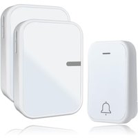 Funk-Türklingel Wasserdicht IP44 für Außen Innen, Kabellose Türklingel ohne Batterie, 38 Melodien und 4 Stufen, 1 Sender 2 Empfänger Reichweite 150M, Funk-Türklingel Wasserdicht IP44 für Außen Innen, Kabellose Türklingel ohne Batterie, 38 Melodien und 4 Stufen, 1 Sender 2 Empfänger Reichweite 150M, von DEBUNS